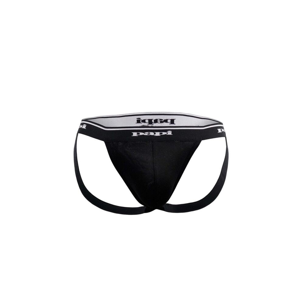 Papi Rib Jockstrap Black Medium